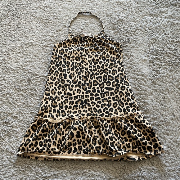 Black and tan cheetah print halter top - Picture 1 of 3